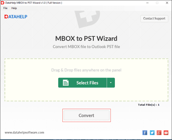 Convert to start MBOX files to PST 