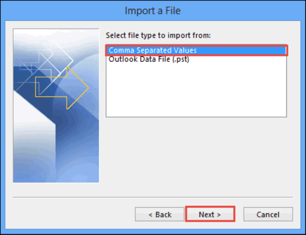 Import from another program or file