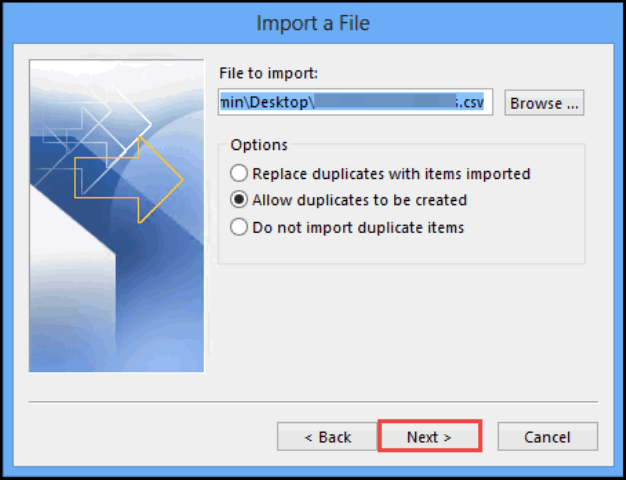 import file