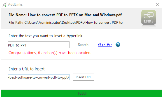 PDF link editor