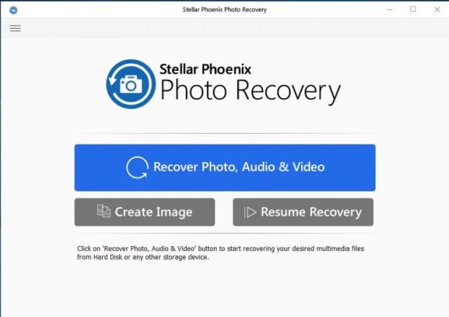Stellar Phoenix Photo Recovery Interface