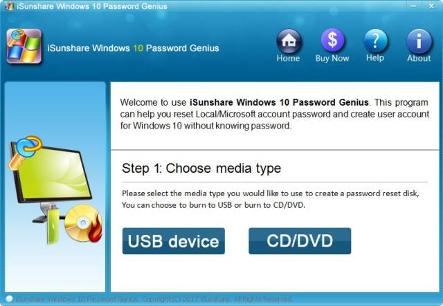 iSunshare Windows 10 Password Genius 