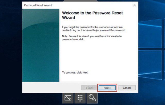 reset windows password with reset disk