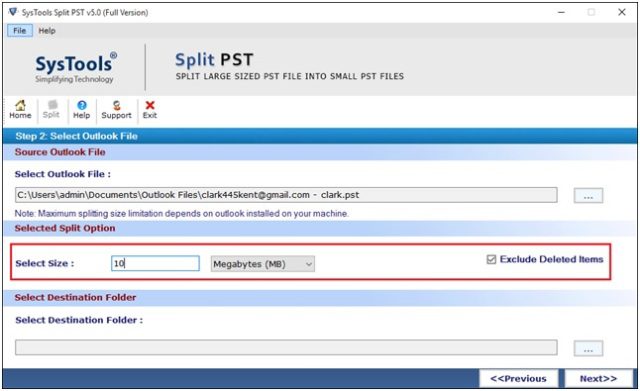 Select size as per your requirement in GB or MB