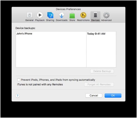 Remove Old Device Backups from iTunes