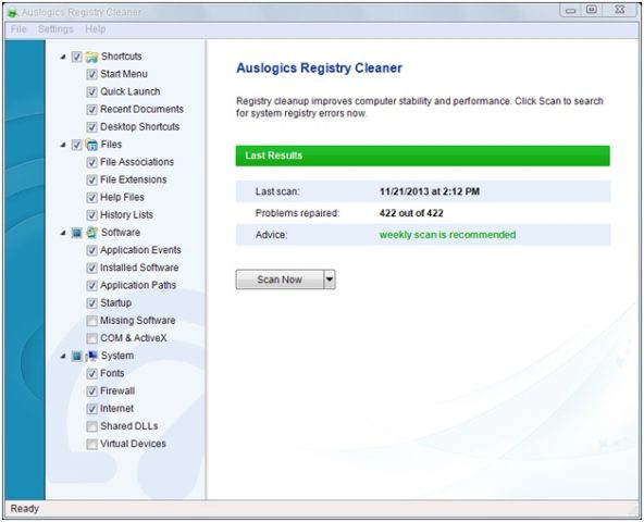 Auslogics Registry Cleaner 