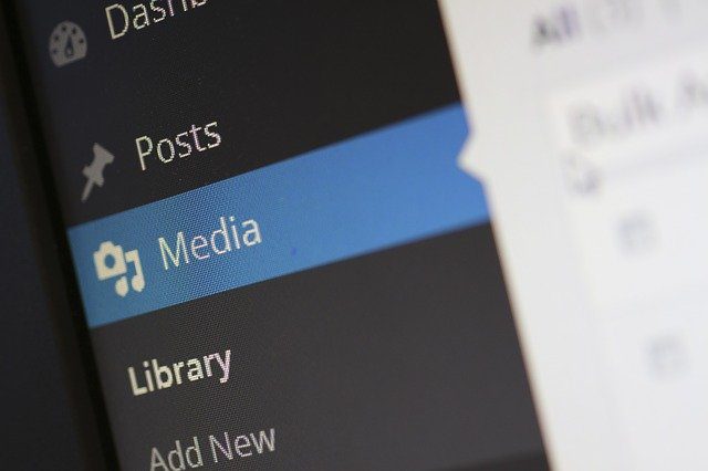 Media section in the WordPress admin panel