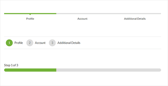 Shows the progress of your form