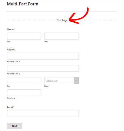 multi-page form