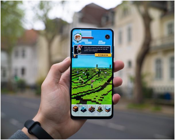 playing on a phone
