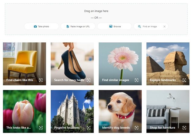 Bing visual search 