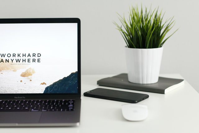 Website open on a laptop